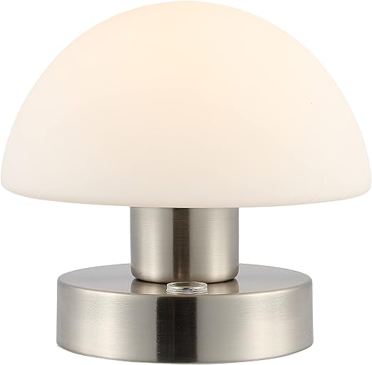 Rechargeable Portable LED Mushroom Table Lamp with Frosted Glass Shade