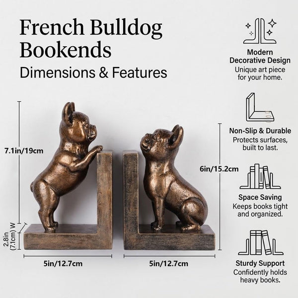 Vintage Bulldog Bookends Set of 2