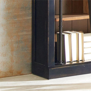 8ft Tall Wood Bookcase Wall with Ladder