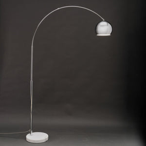 Arc Floor Lamp with Marble Base – Chrome