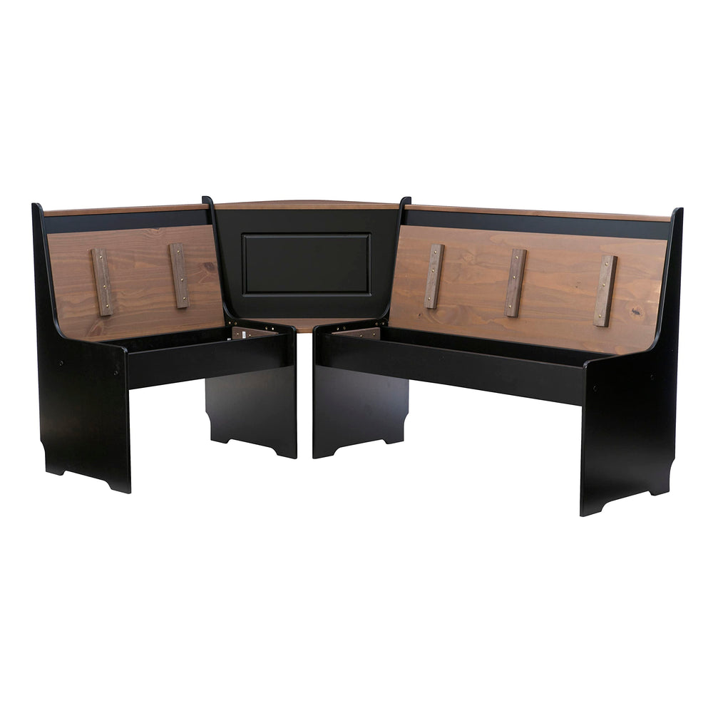3-Piece Breakfast Nook Dining Set with Hidden Storage Benches