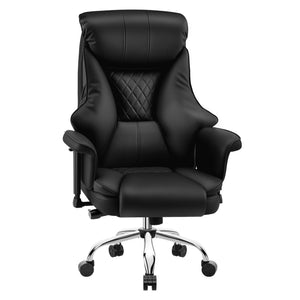 Big & Tall High-Back Leather Office Chair with Adjustable Lumbar Support