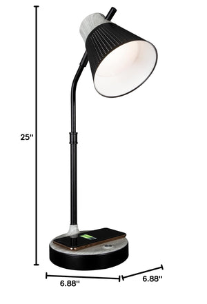 Wireless Charging LED Table Lamp with Flexible Neck