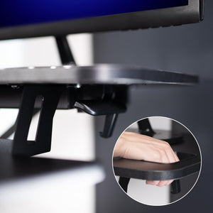 Corner Desk Converter with Wide Keyboard Tray – Height Adjustable Standing Desk Riser