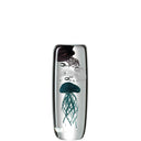 Handmade Glass Jellyfish Decorative Object – Glow in the Dark, Blue, 8.7" Height