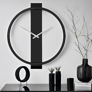 Large Mirror Wall Clock with Round Glass Face