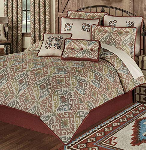 Queen Southwestern Comforter Bedding Set – 8 Piece with Shams & Decorative Pillows
