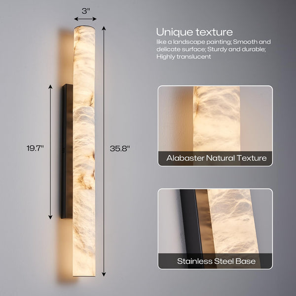 Alabaster Modern Wall Sconce – Large Linear LED Wall Light