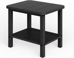 GREFORG Patio Side Table, Small Rectangular HDPE Adirondack End Table for Outdoor Use in Pool, Garden, Lawn, Backyard,Navy