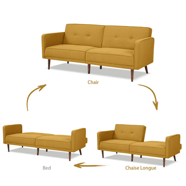 Convertible Sofa Bed with Adjustable Back – 76" Wide Sleeper Sofa