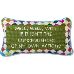 Needlepoint Decorative Throw Pillow – Well Well Well