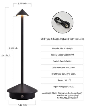 Cordless LED Table Lamp Set of 2