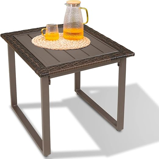PE Wicker Outdoor Patio Side Table