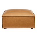 Vegan Leather Sectional Sofa Ottoman – Tan