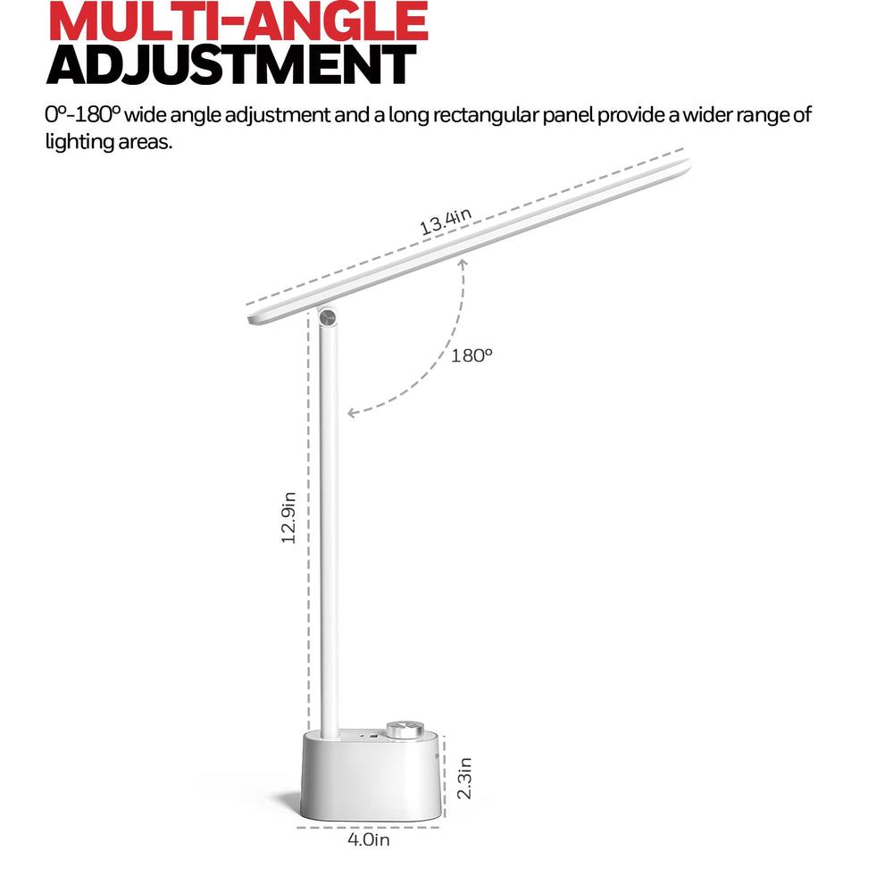 Foldable LED Desk Lamp with USB-A & USB-C Charging Ports