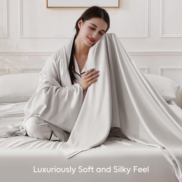 Bamboo King Bed Sheet Set – 4-Piece, 300 Thread Count, Deep Pocket