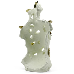 Abstract Female Bust Sculpture with Butterflies
