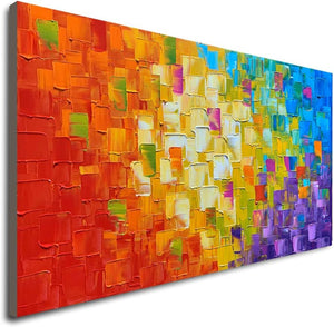 Abstract Canvas Wall Art – Hand Painted Oil Painting, Framed & Ready to Hang