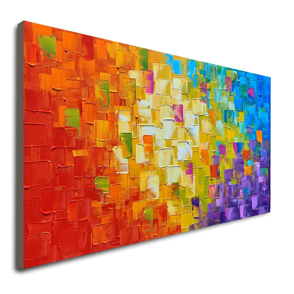 Abstract Canvas Wall Art – Hand Painted Oil Painting, Framed & Ready to Hang
