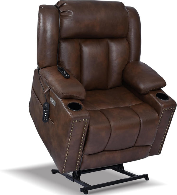 Power Lift Recliner Chair with Massage & Heat — Oversized, 400 lbs