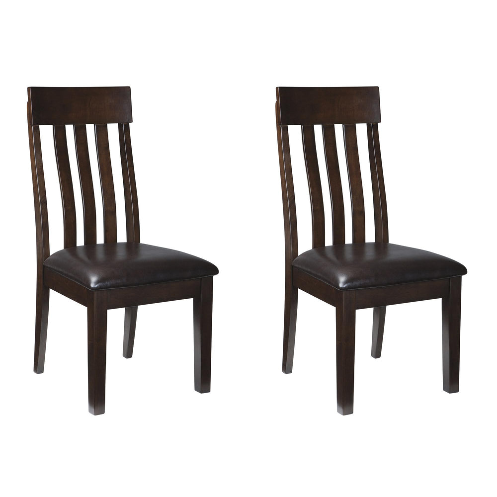 Faux Leather Rake Back Dining Chairs Set of 2