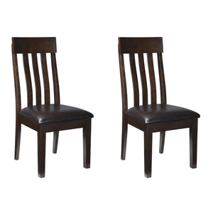 Faux Leather Rake Back Dining Chairs Set of 2