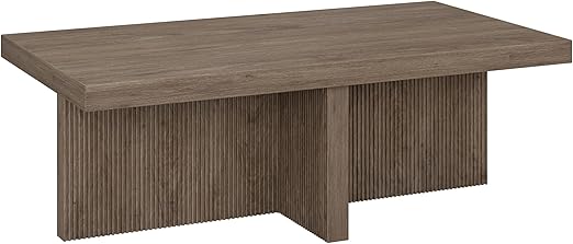 Square Fluted Coffee Table – Mid-Century Modern