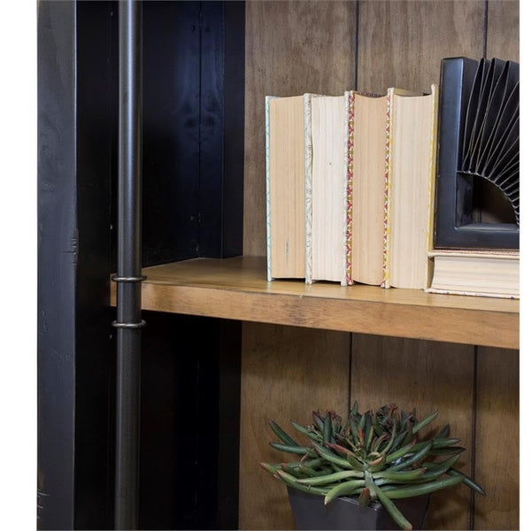 8ft Tall Wood Bookcase Wall with Ladder