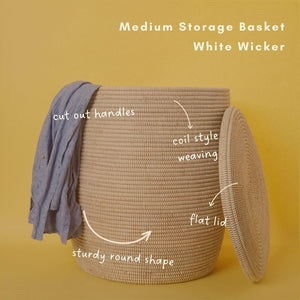 Hand-Woven Storage Basket with Removable Lid