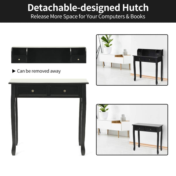 Writing Desk with 4 Drawers & Removable Floating Organizer