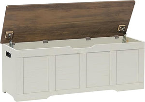 Large Storage Chest with Safety Hinges & Wooden Bench