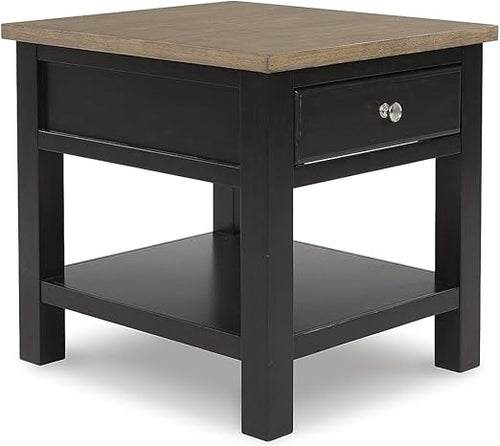 Farmhouse End Table with Drawer and Lower Shelf