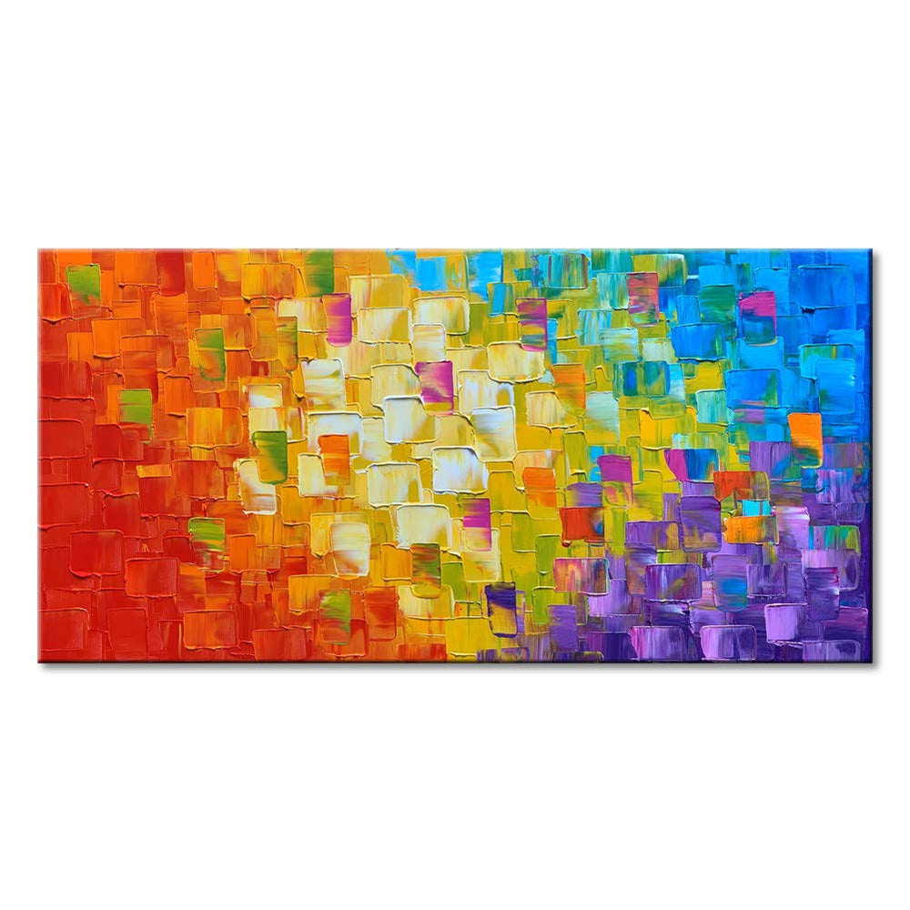 Abstract Canvas Wall Art – Hand Painted Oil Painting, Framed & Ready to Hang