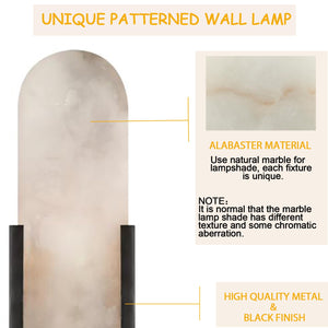 Marble Wall Sconce Light Fixture – 3-Light Candelabra Style