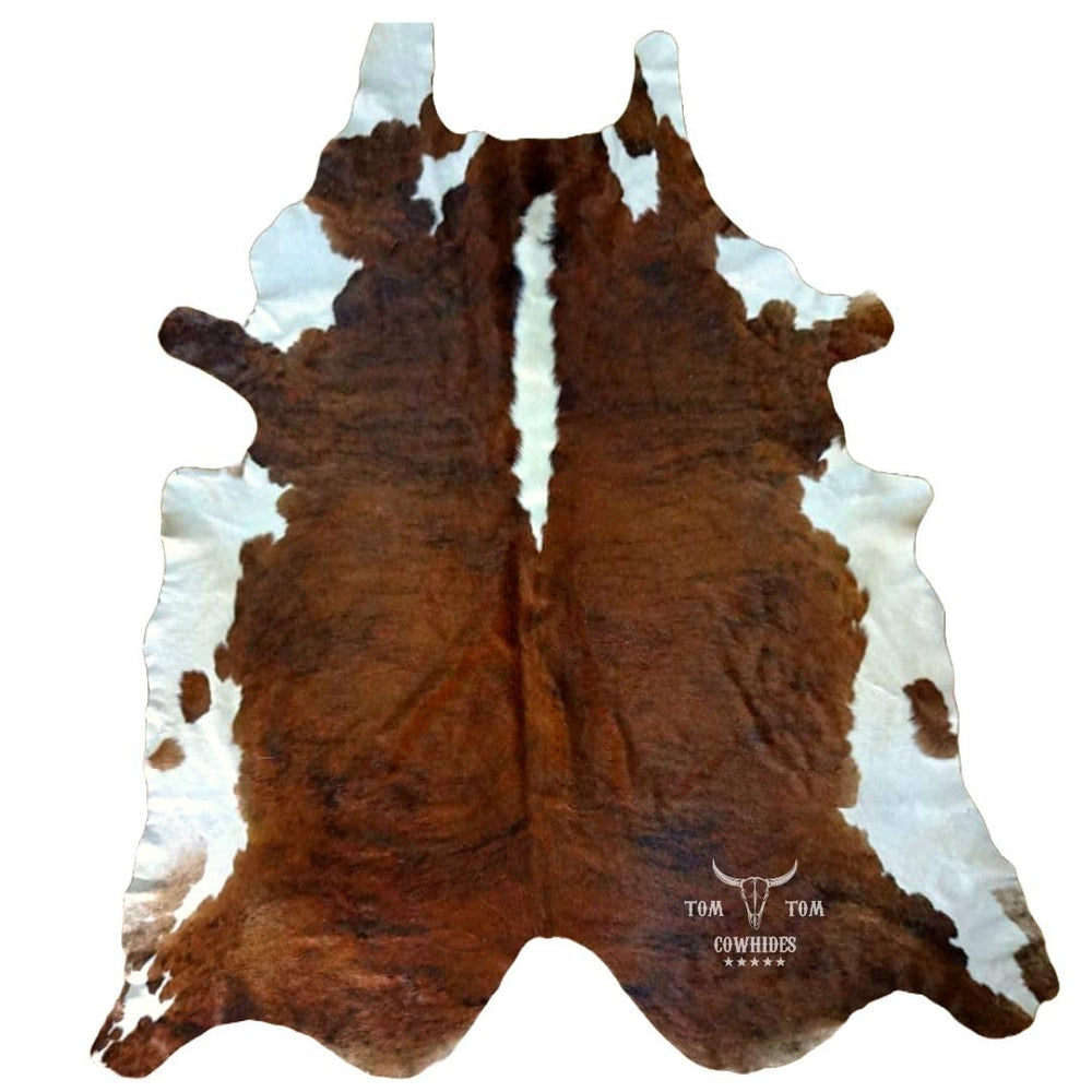 Natural Tricolor Cowhide Rug 6x6 ft