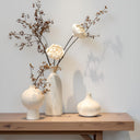 White Ceramic Vase Set of 3 – Stone Texture Decorative Pottery