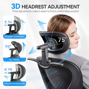 Ergonomic Mesh Office Chair with Headrest & Adjustable Lumbar Support