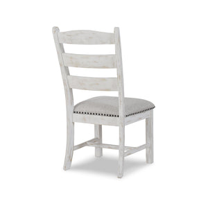 Farmhouse Ladderback Dining Chairs Set of 2 with Upholstered Seat and Nailhead Trim