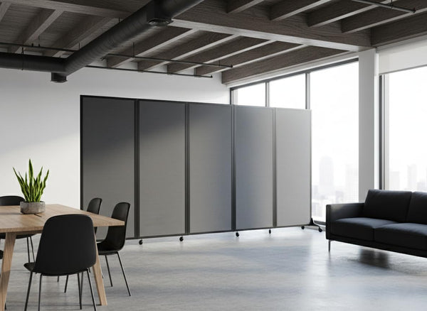 5-Panel Folding Room Divider with Locking Casters