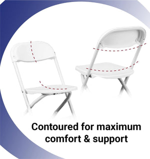 Kids Folding Plastic Chair with Steel Frame – Set of 4