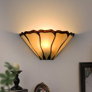 Tiffany Wall Sconce Stained Glass Hardwired – Mission Style