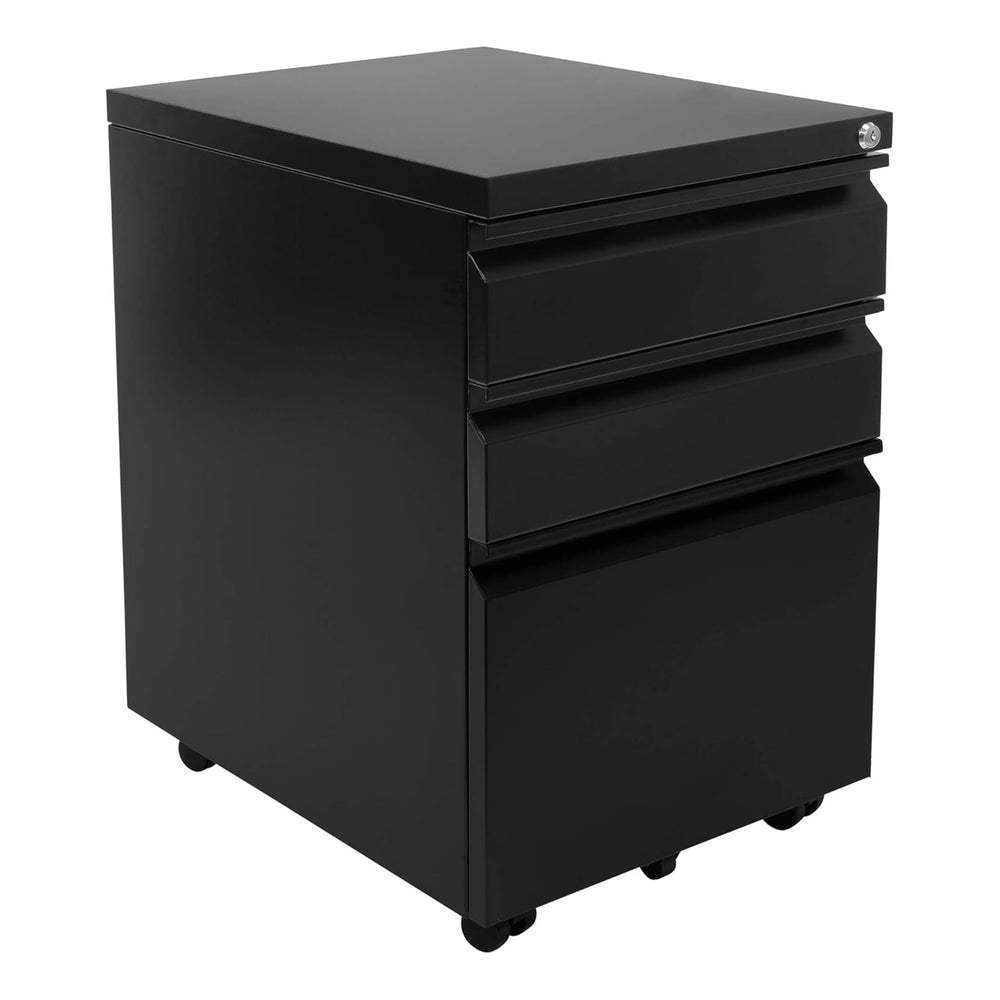 3-Drawer Rolling File Cabinet with Lock and Wheels