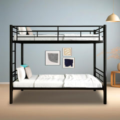 Metal Twin Over Twin Bunk Bed with Ladders & Safety Rails