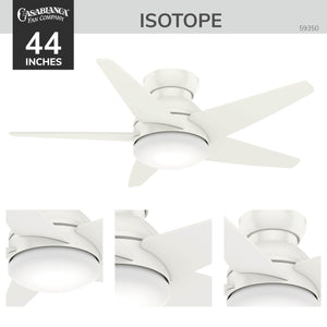 44-Inch Flush Mount Ceiling Fan with LED Light