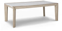 Contemporary Dining Table with Acrylic Insert, White & Beige