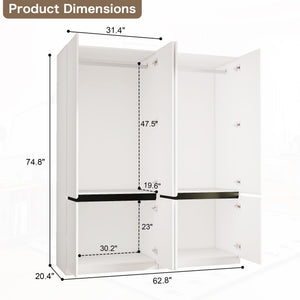 White Wardrobe Closet with Doors