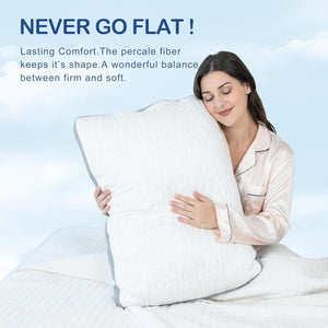 Shredded Memory Foam Pillows Set of 2 – Adjustable Loft, Bamboo Cover