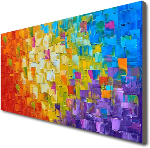 Abstract Canvas Wall Art – Hand Painted Oil Painting, Framed & Ready to Hang