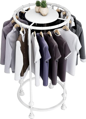 Round Rotating Garment Rack with Topper