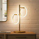 Saturn LED Table Lamp with 2 Ring Lights - Brass